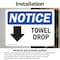 Signmission Towel Drop (Down Arrow) Sign With Symbol, 18 in W x Rectangle, Vinyl Decal OS-2PACK-NS-D-1218-L-18705 - alternate 4